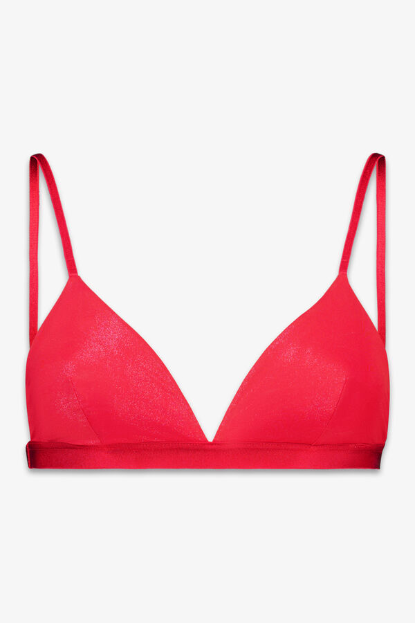 HI&BYE Soutien triangular de microfibra vermelho brilhante vermelho