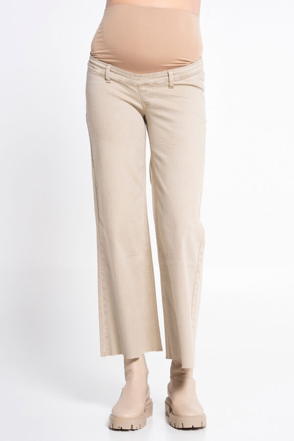 Ohma! culotte jeans pr&eacute;-mam&atilde; castanho