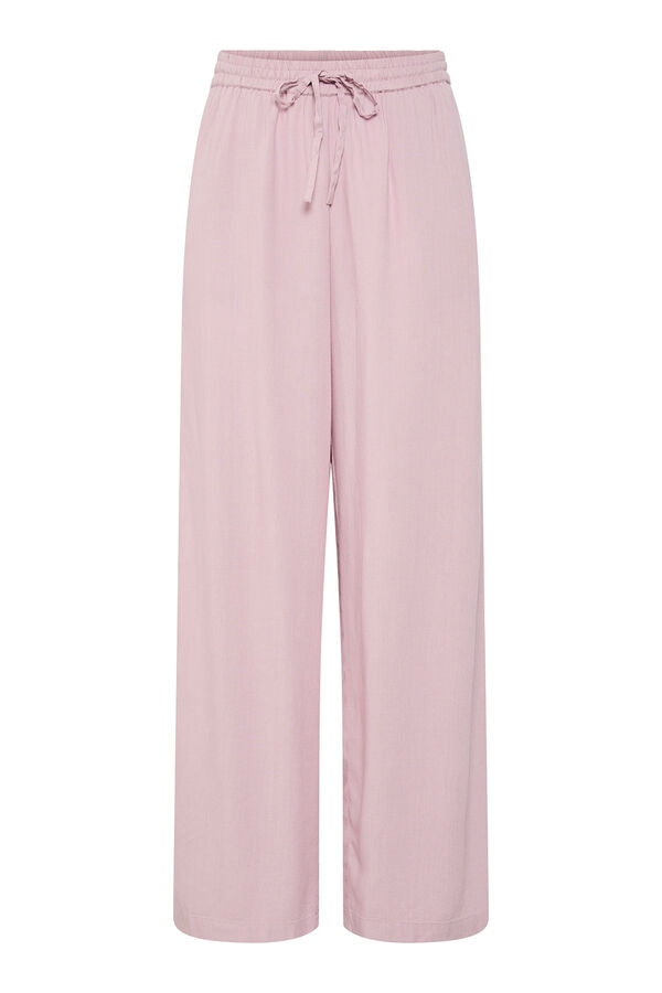 Pieces Calças compridas de linho rosa