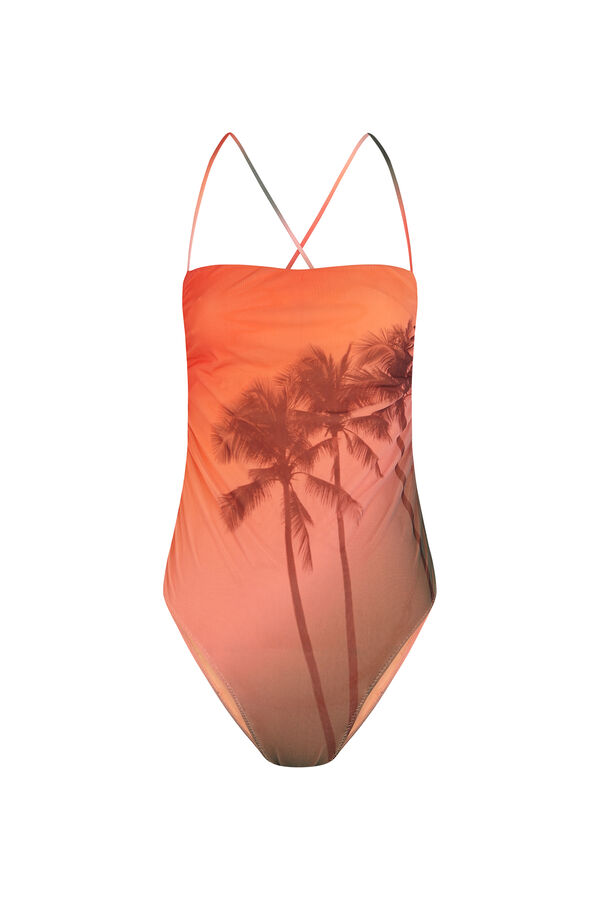 Women'secret Fato de banho reto em tercido mesh estampado degrad&ecirc; estampado