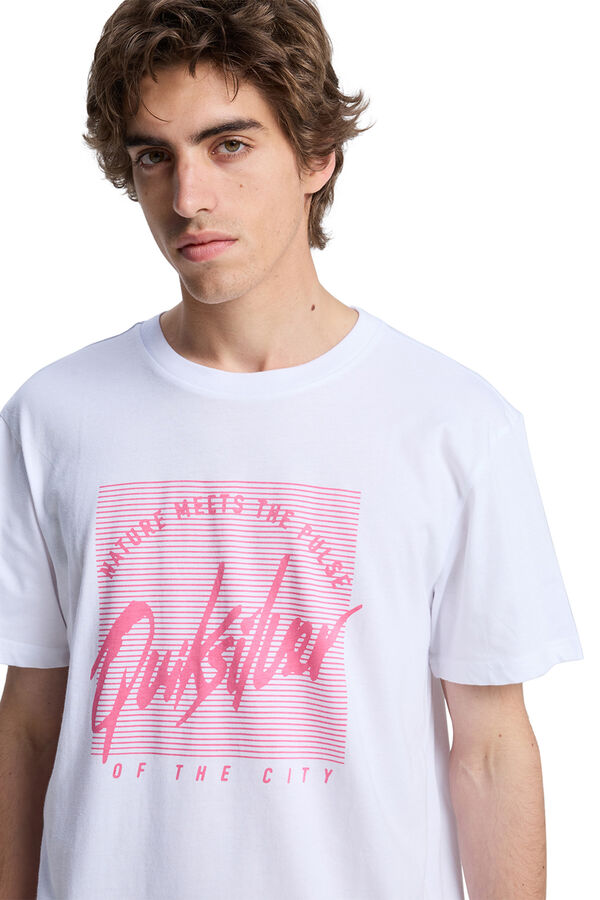 Quiksilver T-shirt manga curta com logo branco