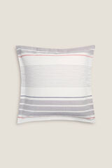 Textura Funda coj&iacute;n algod&oacute;n rayas gris