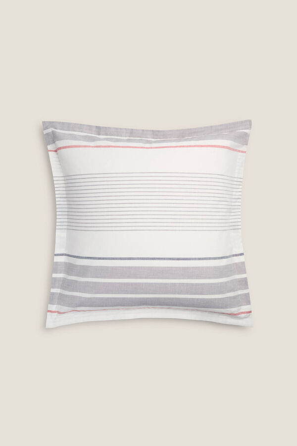 Textura Funda coj&iacute;n algod&oacute;n rayas gris