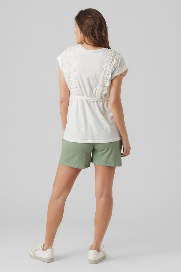 Mamalicious Top de algodão maternity e amamentação  branco