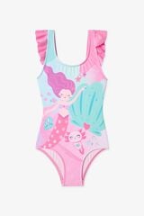 Penti Ba&ntilde;ador infantil volantes con sirena rosa
