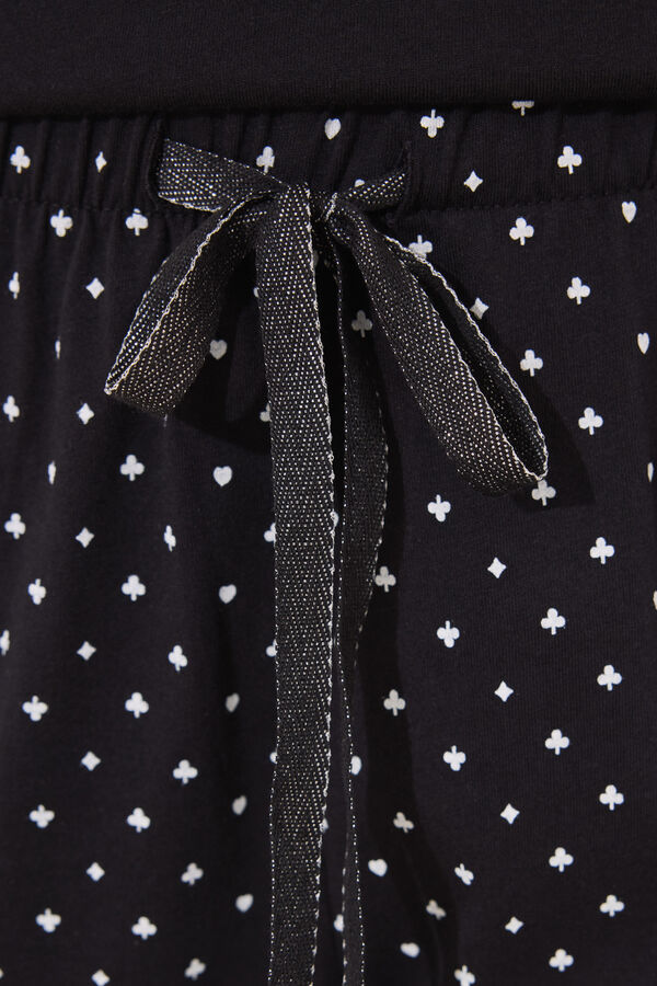 Women'secret Pijama largo 100% algod&oacute;n Snoopy negro negro