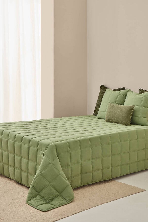 Textura Colcha de microfibra kaki