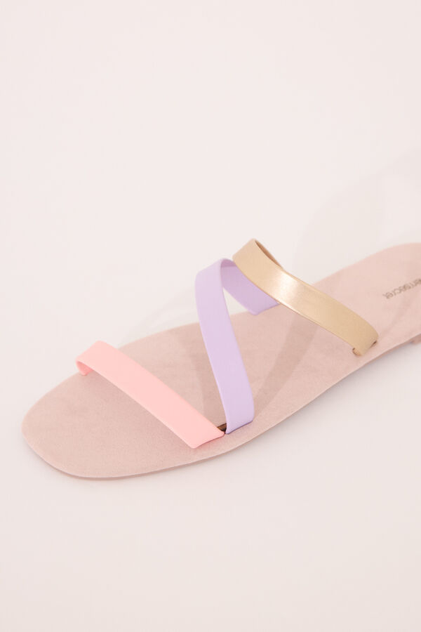 Women'secret Chinelos de quarto tiras cruzadas branco