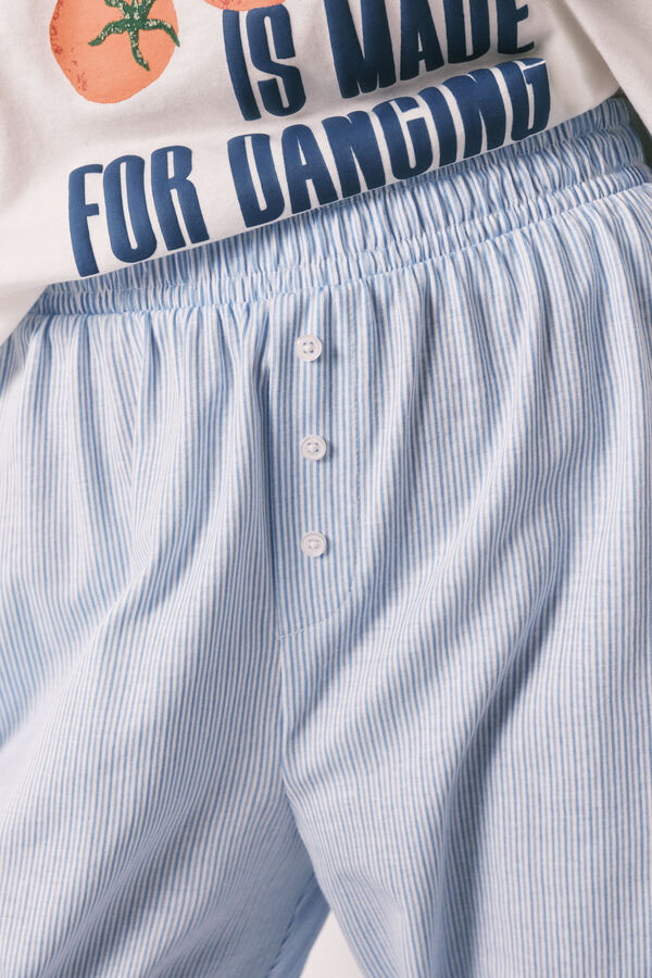 Women'secret Pantal&oacute;n carrot 100% algod&oacute;n estampado rayas estampado