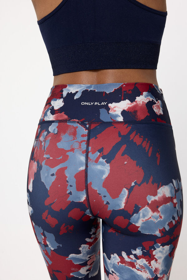 Only Play Leggings deportivos de dise&ntilde;o en azul marino, granate y blanco azul