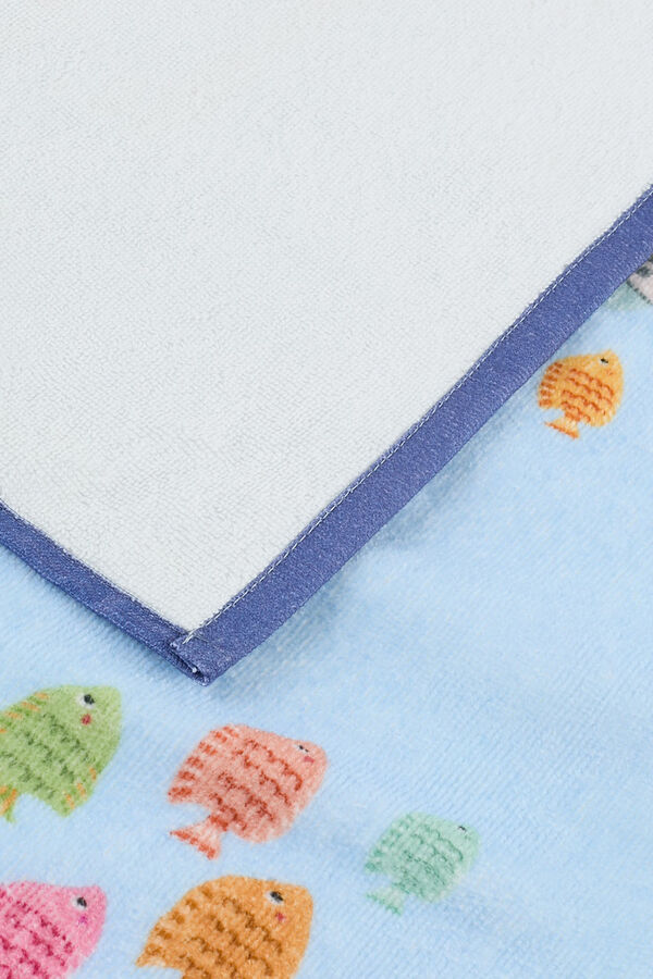 Textura Toalla de playa rizo estampado azul