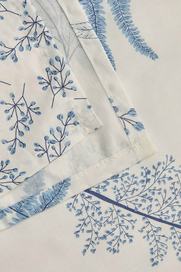 Textura Capa n&oacute;rdica algod&atilde;o folhas azul