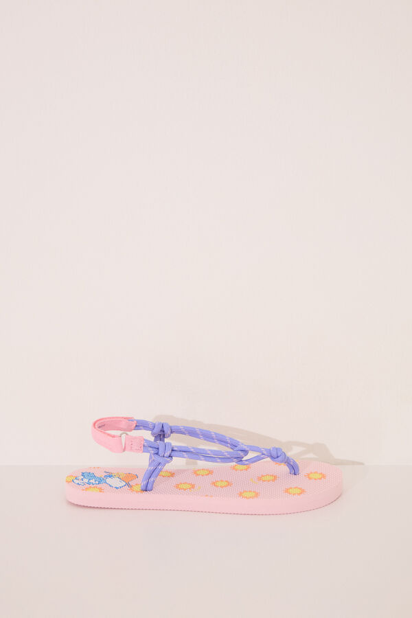 Women'secret Chanclas tiras morado y rosa Snoopy rosa