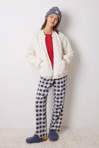 Women'secret Calça de pijama xadrez azul