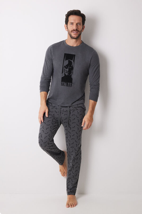 Women'secret Pijama largo hombre 100% algod&oacute;n Batman gris