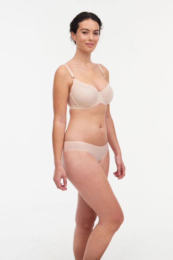 Chantelle Soutien com argolas Pure Light sem costuras  bege