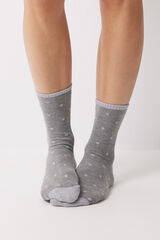 Women'secret Calcetines largos gris puntos gris