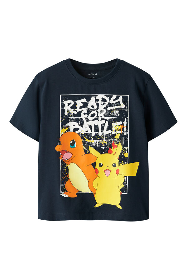 Name it T-shirt manga curta Pokemon para menino azul