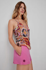 Gisela Pijama corto con camiseta estampada zodiaco blanco