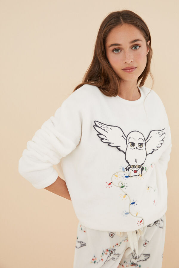 Women'secret Pijama polar branco Harry Potter bege