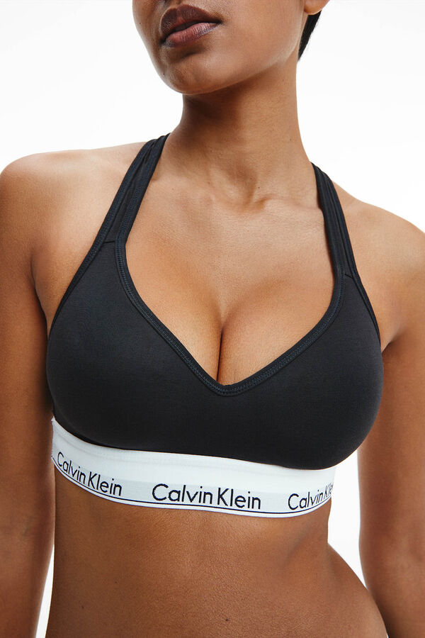 Calvin Klein Top preformado de algod&oacute;n con cinturilla de Calvin Klein negro