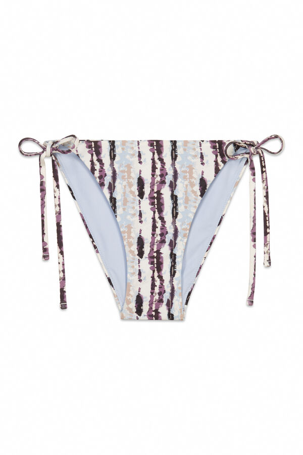 Women'secret Cueca de biqu&iacute;ni cl&aacute;ssica estampado tie dye castanho cru