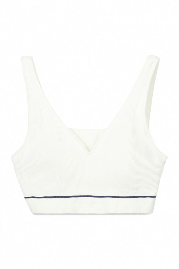 Women'secret Soutien canelado branco sem costura  bege