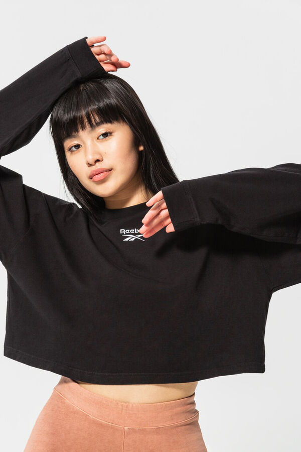 Reebok Camiseta COTTON LONGSLEEVE negro