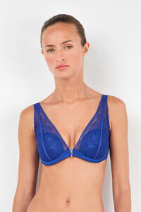 Gisela Soutien bralette de renda azul Klein