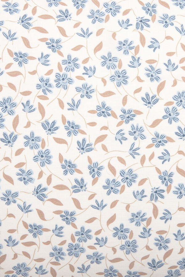 Textura Capa de almofada de algod&atilde;o com flores azul