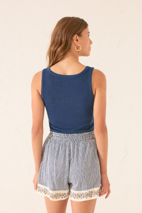 Women'secret Calça estampado riscas com bordas azul