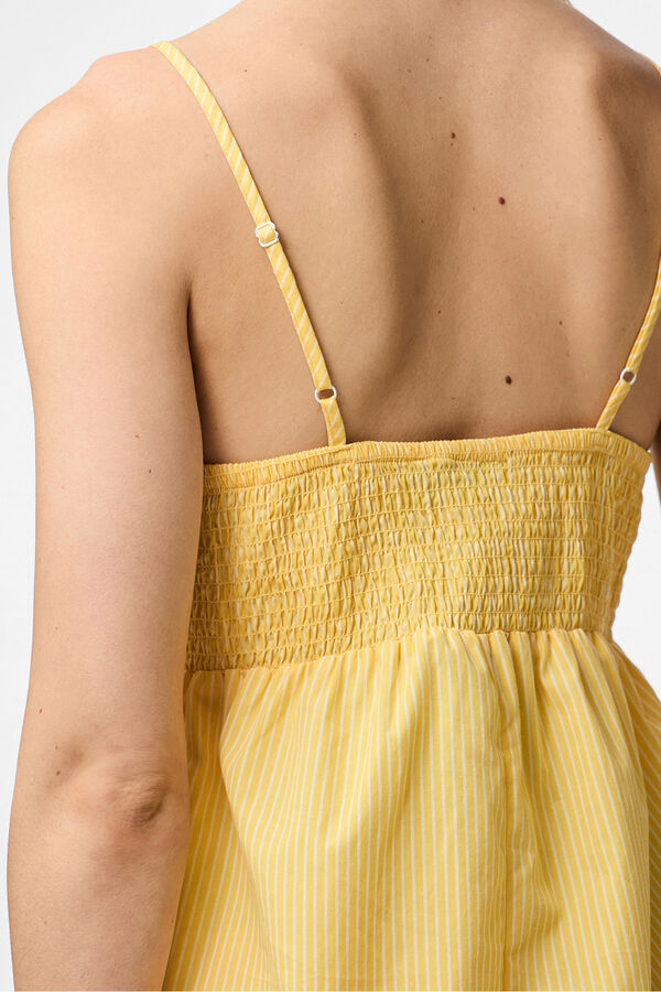 Pieces Vestido longo riscas amarelo