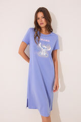 Women'secret Camisa de dormir midi de algod&atilde;o Lilo & Stitch azul