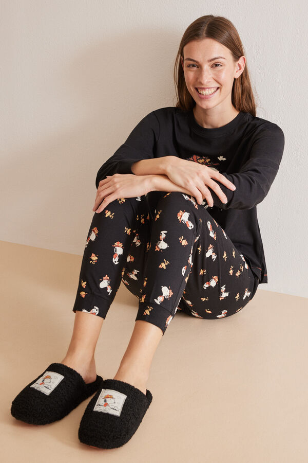 Women'secret Chinelos de quarto borrego Snoopy cinzento