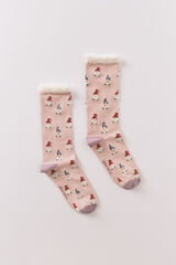 Women'secret Meias compridas com estampa de gnomo rosa