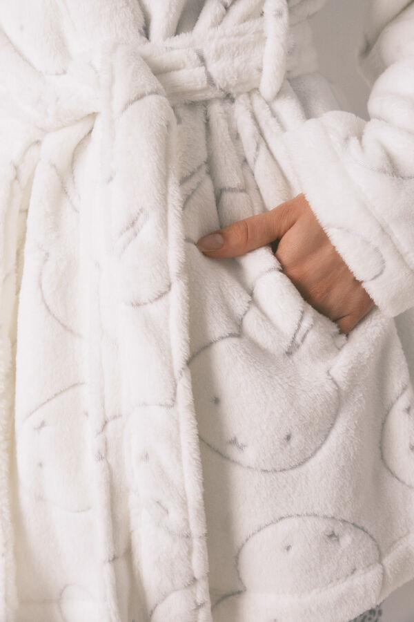 Women'secret Robe midi polar estampado Miffy branco