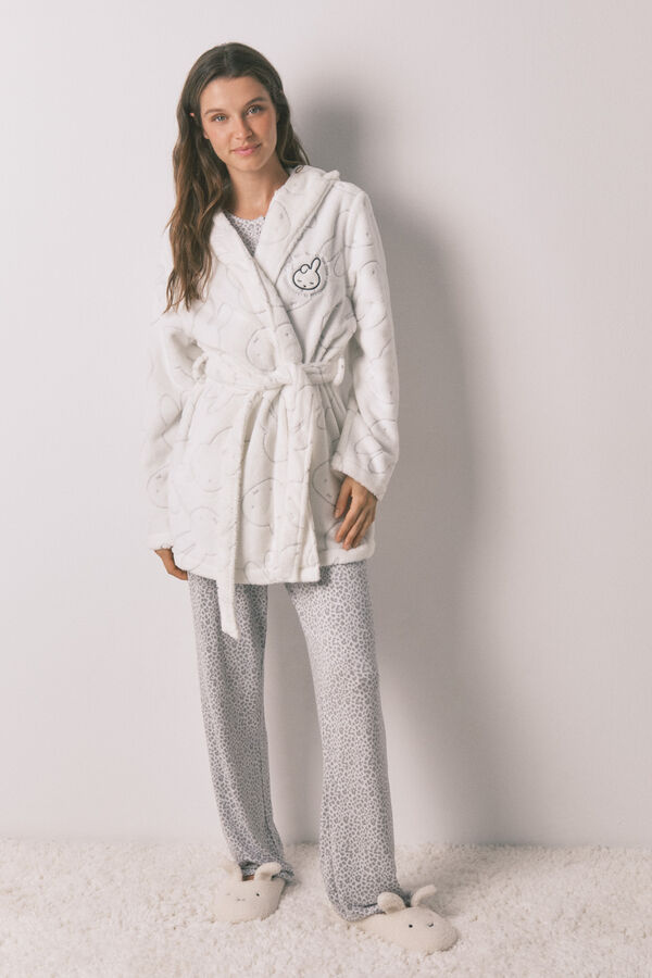 Women'secret Robe midi polar estampado Miffy branco