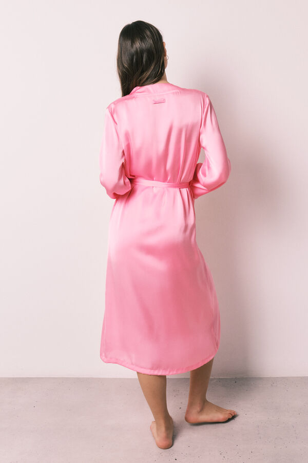 Women'secret Bata midi sat&eacute;n rosa rosa