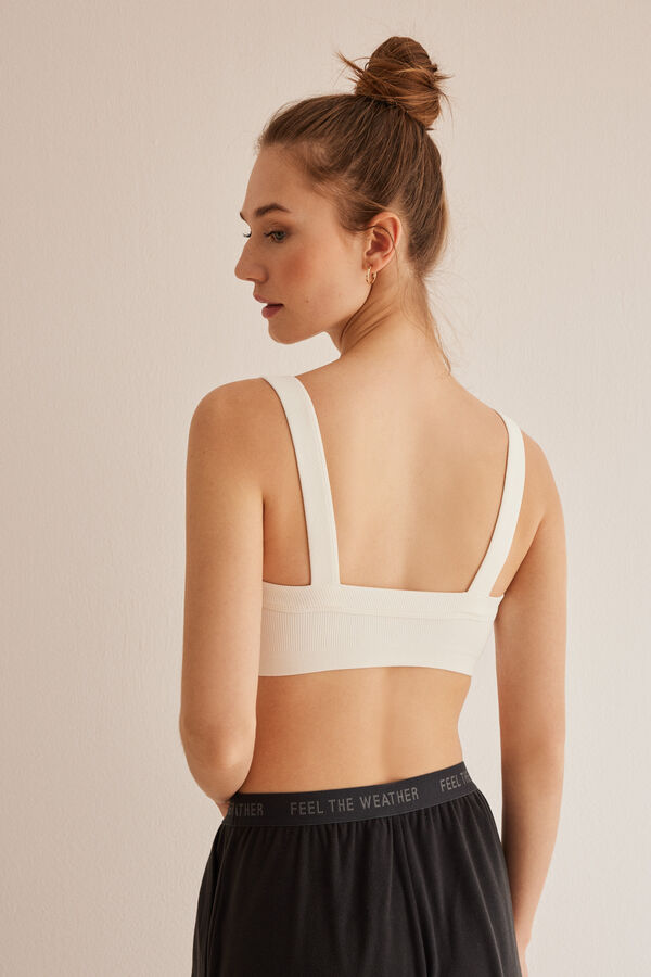 Women'secret Top seamless canal&eacute; blanco marfil