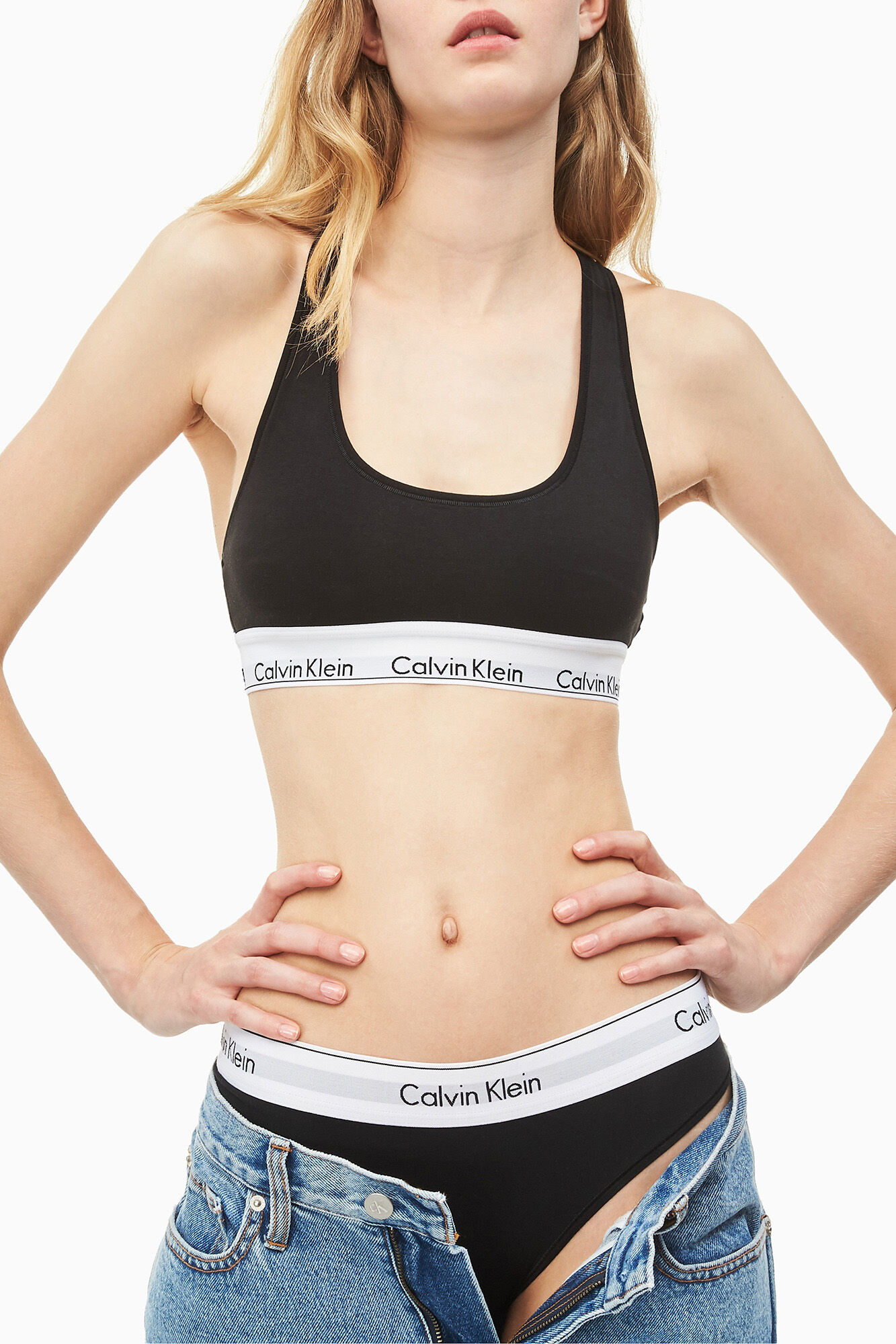 Calvin Klein Cuequinhas c&oacute;s el&aacute;stico Modern Cotton