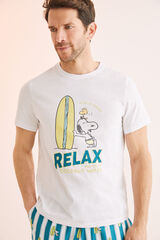Womensecret Pijama curto homem 100% algodão Snoopy surf bege