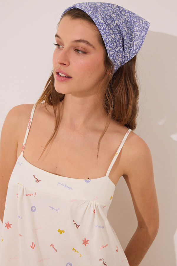 Women'secret Camis&oacute;n midi 100% algod&oacute;n estampado &ldquo;J&acute;ADORE&rdquo; blanco