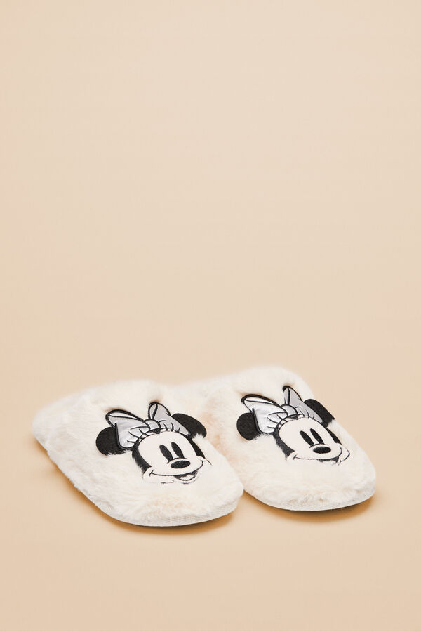 Women'secret Zapatillas casa Minnie Mouse marfil