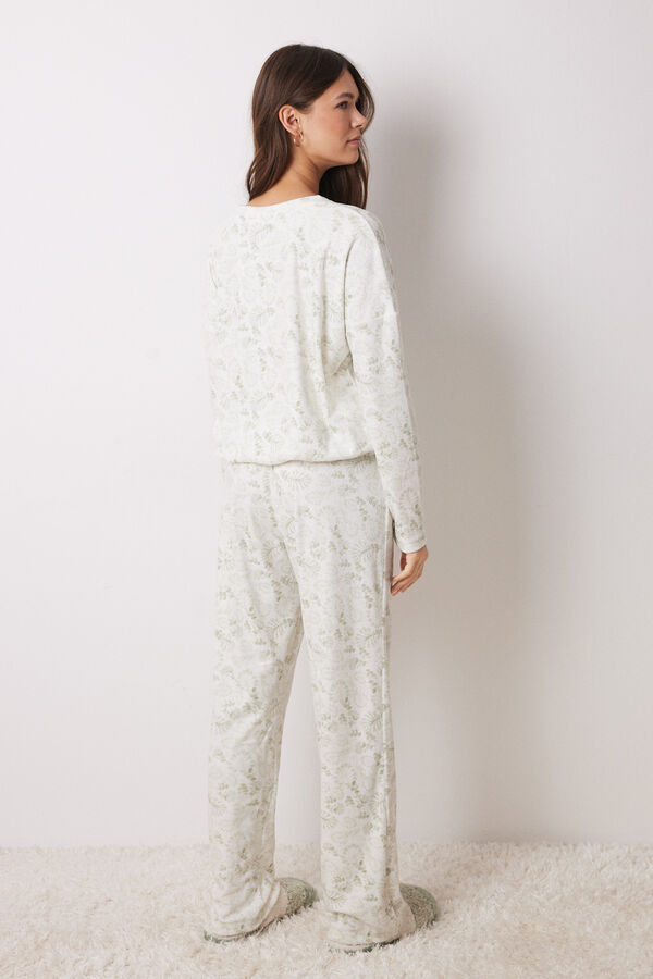 Women'secret Pijama longo de veludo verde verde