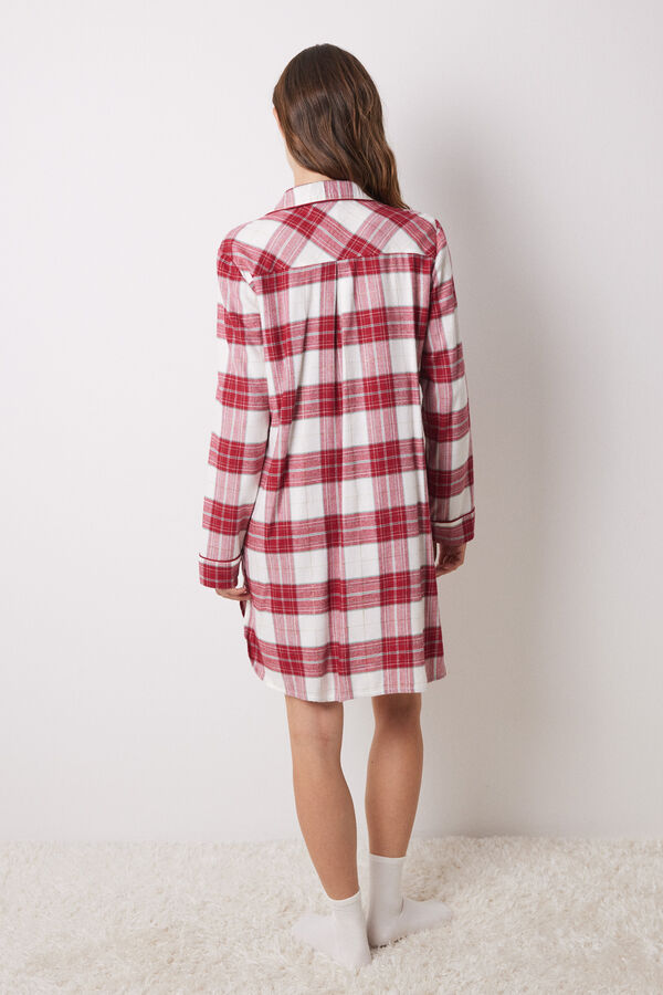 Women'secret Camis&oacute;n corto franela cuadros Minnie burdeos