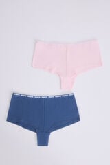 HI&BYE Pack de 2 cuecas boxer rosa e azul branco