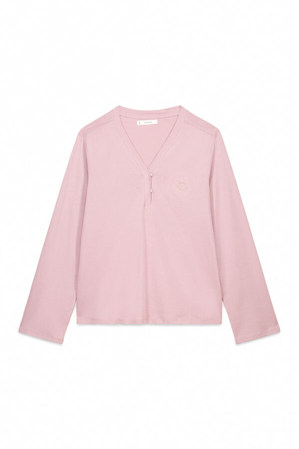 Women'secret Camiseta manga larga 100% algod&oacute;n rosa rosa