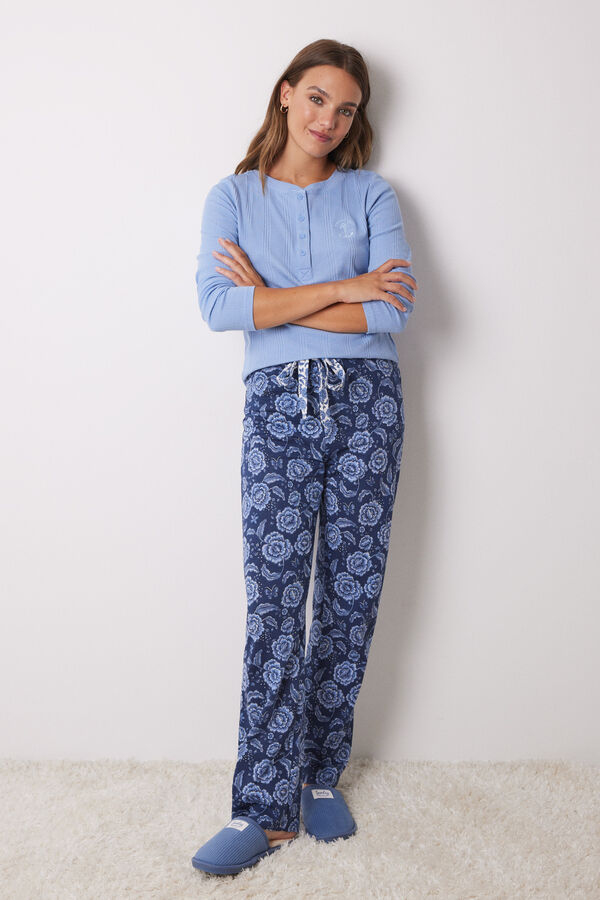 Women'secret Cal&ccedil;a de pijama comprido azul