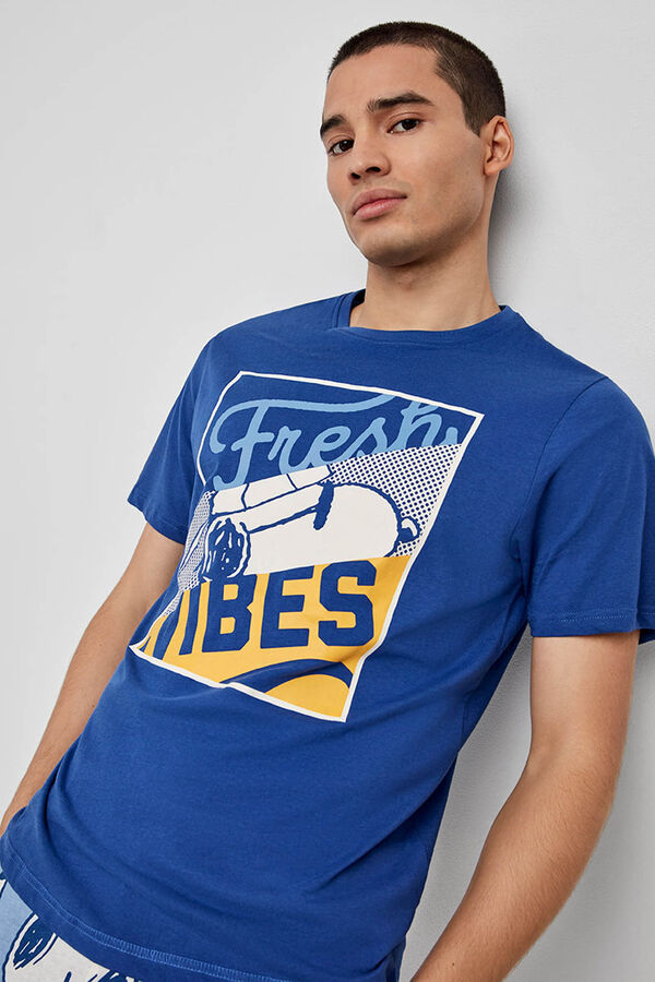 Gisela Pijama masculino Snoopy azul marinho azul