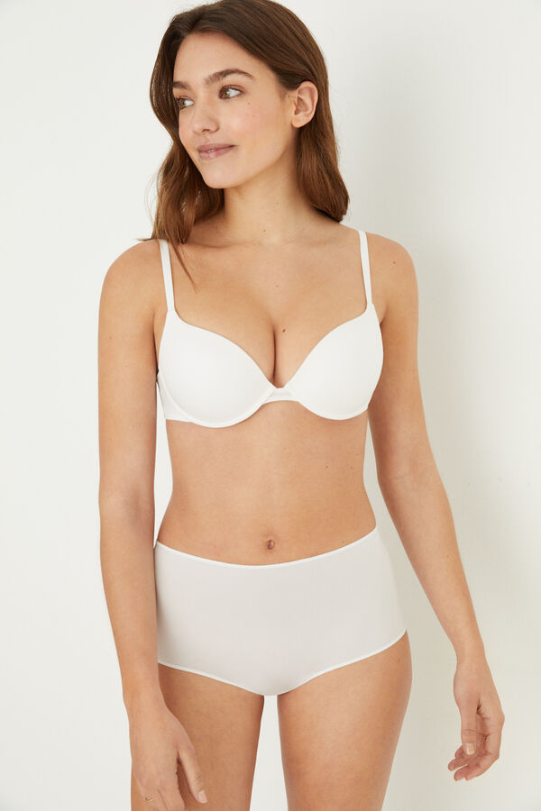 Women'secret Braga alta invisible microfibra blanco